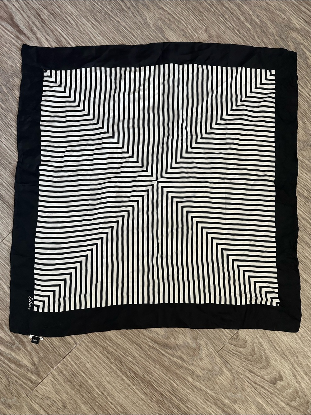 Echo black and white stripe Satin Scarf